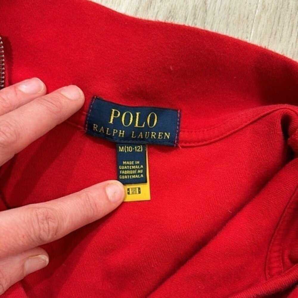 Polo Ralph Lauren 1/4 zip up red shirt size 10 - Picture 3 of 4